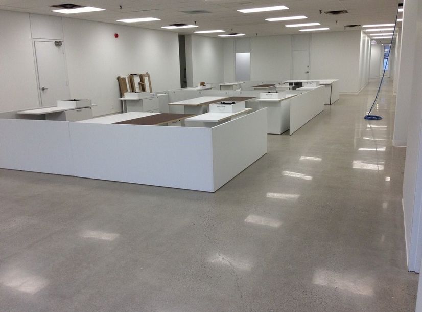 Office space with polished
          concrete floors