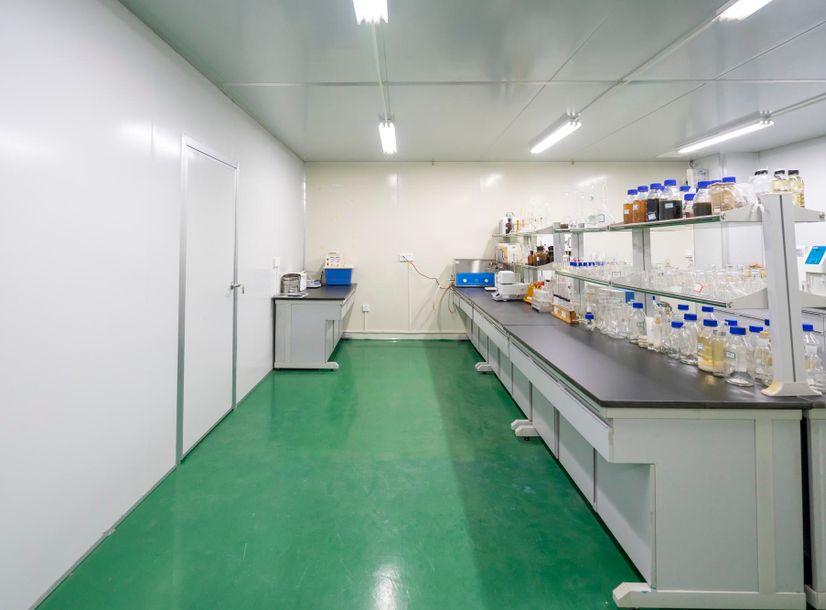 Pharmaecuetical
          laboratory with green epoxy floors