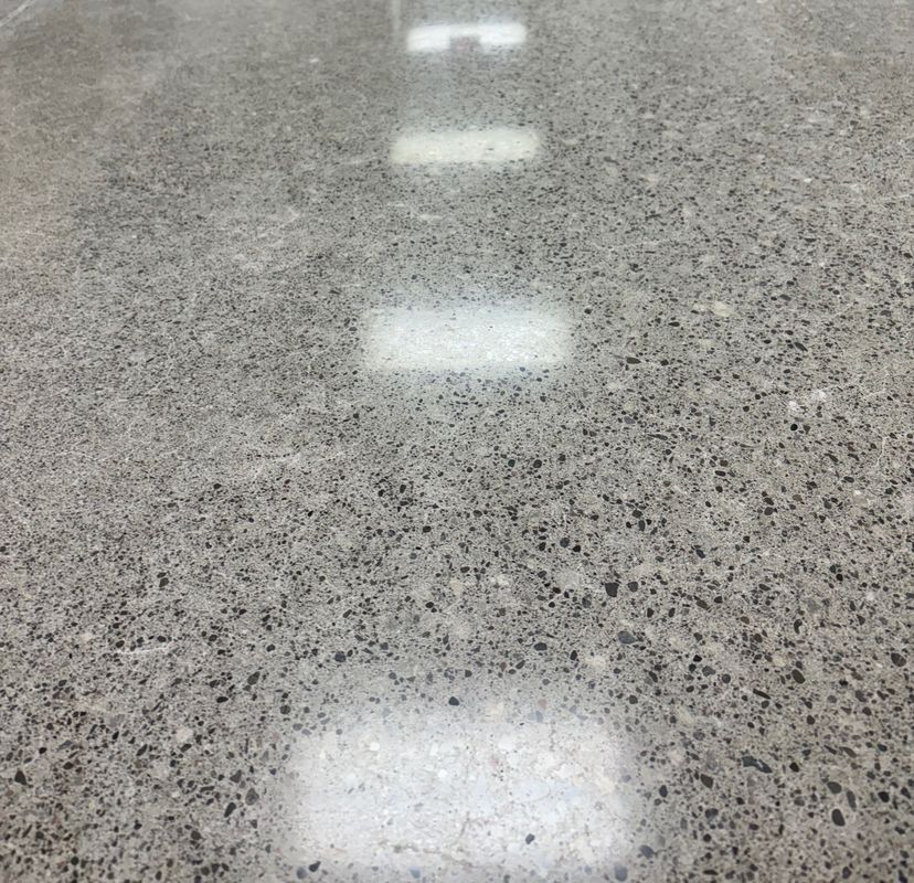 Polished concrete in Toronto building hallway