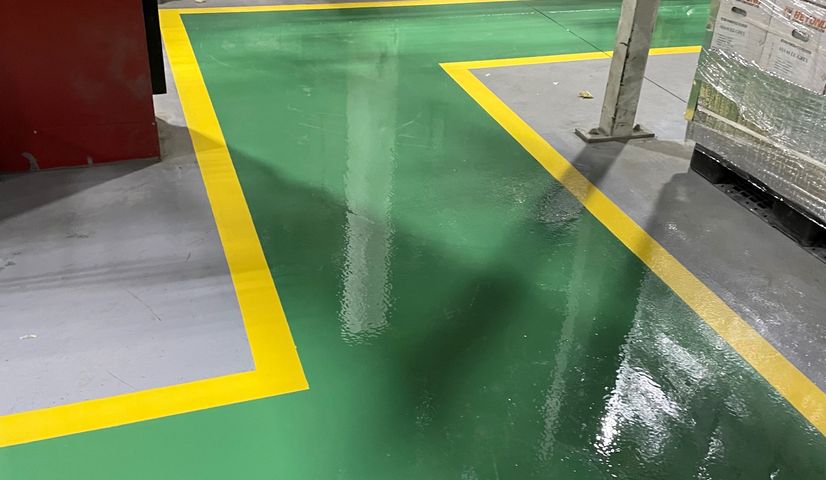 Empty warehouse
            with shiny polished concrete floors